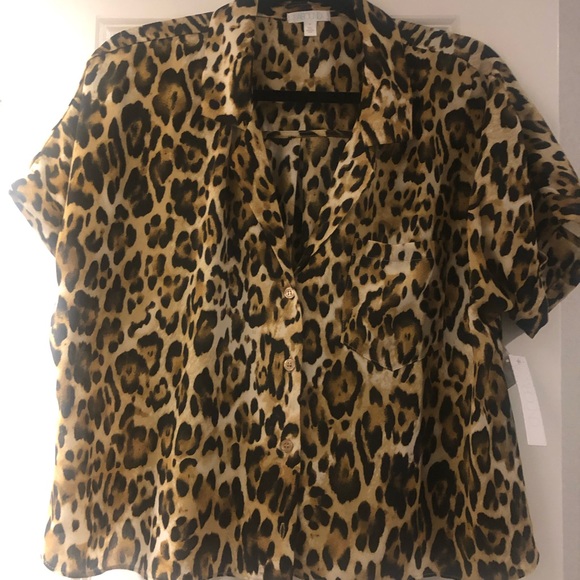 Abound Tan Leopard Camp Shirt - Picture 2 of 12
